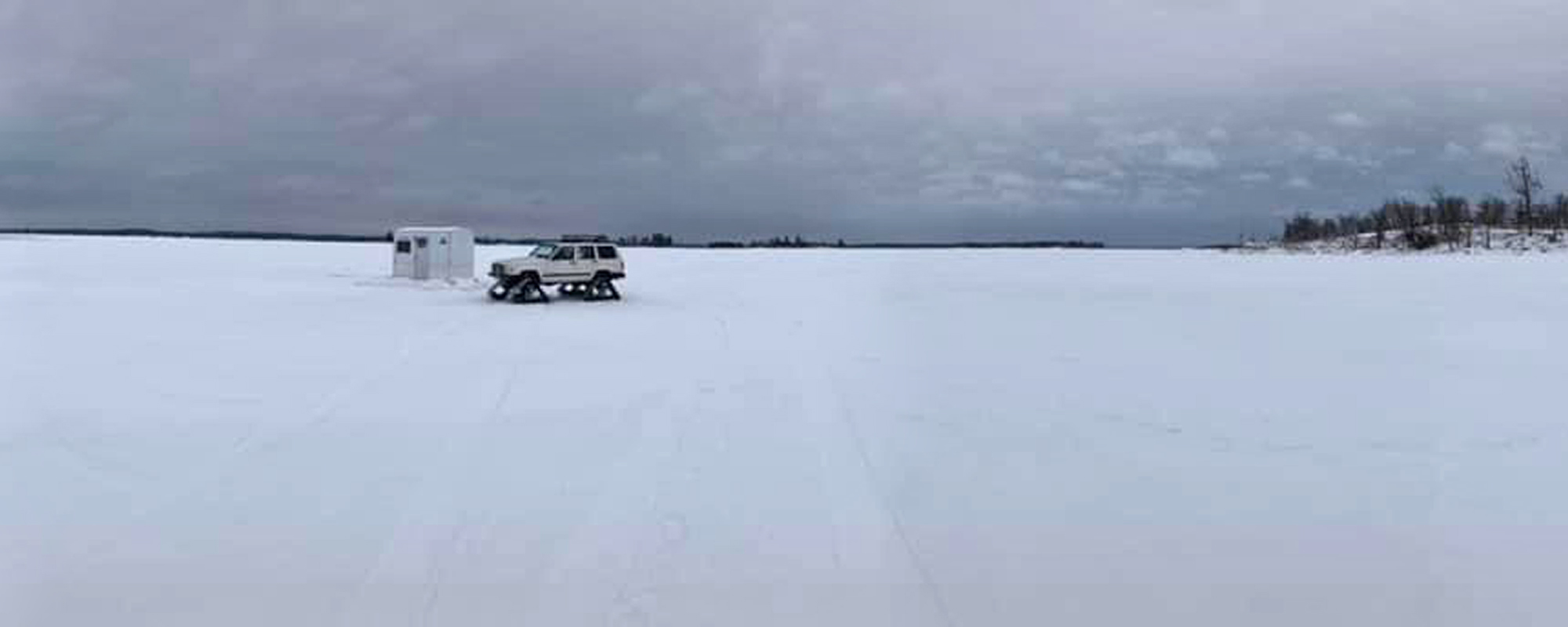 Ice fishing on Lake Kabetogama
